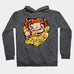 Girl eating spaghetti Hoodie